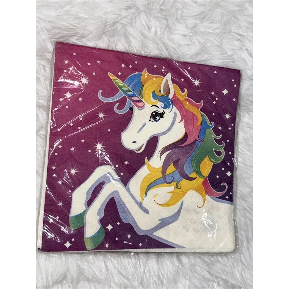 DG Party Dazzling Rainbow Unicorn Birthday Supplies Plates Napkins Tablecloth